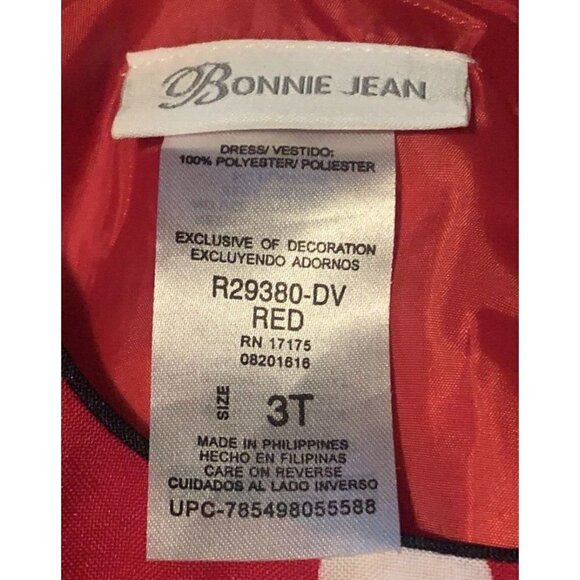 Bonnie Jean Girls Polka Dots Minnie Mouse Dress Size 3T Red White Zip Sleeveless - Picture 7 of 8